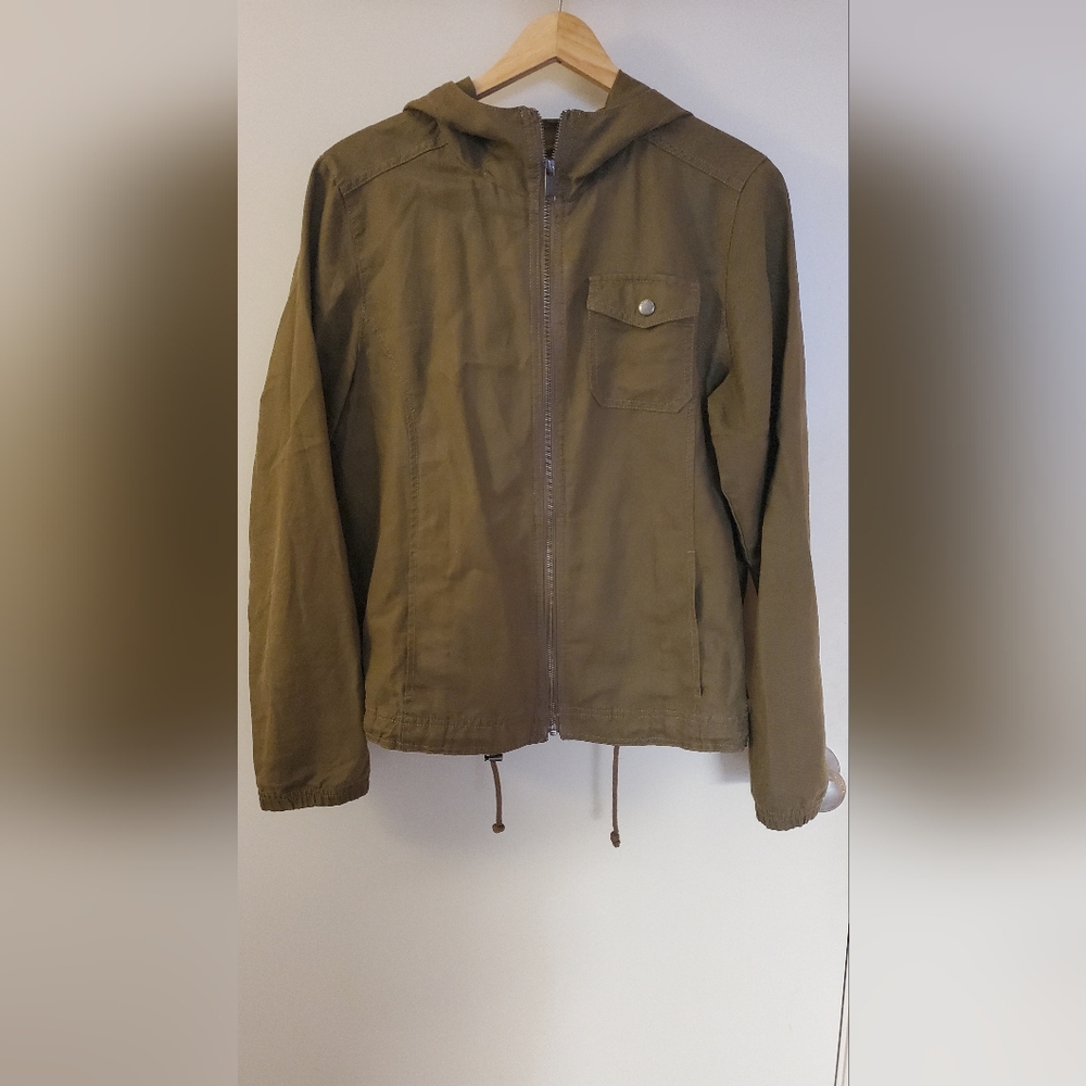 Eddie Bauer Olive Green Zip up Hoodie Jacket Size M